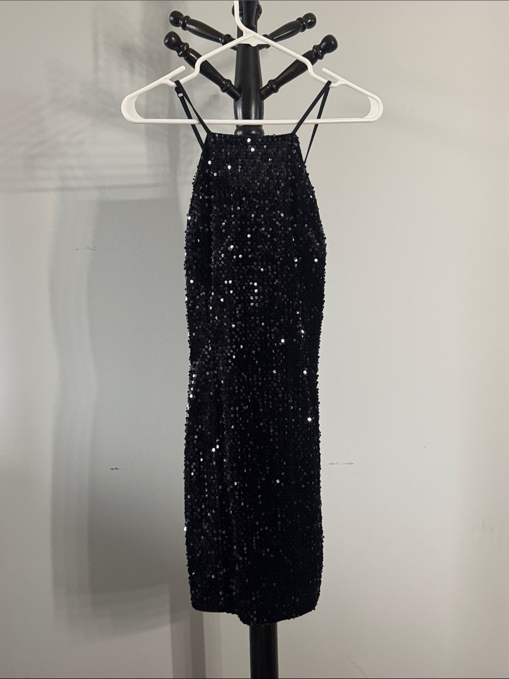 Express Black Sequin Mini Dress